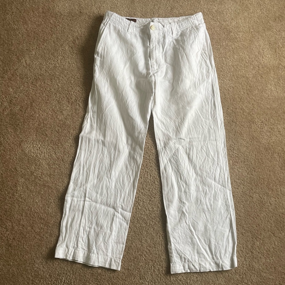 Mens white linen pants